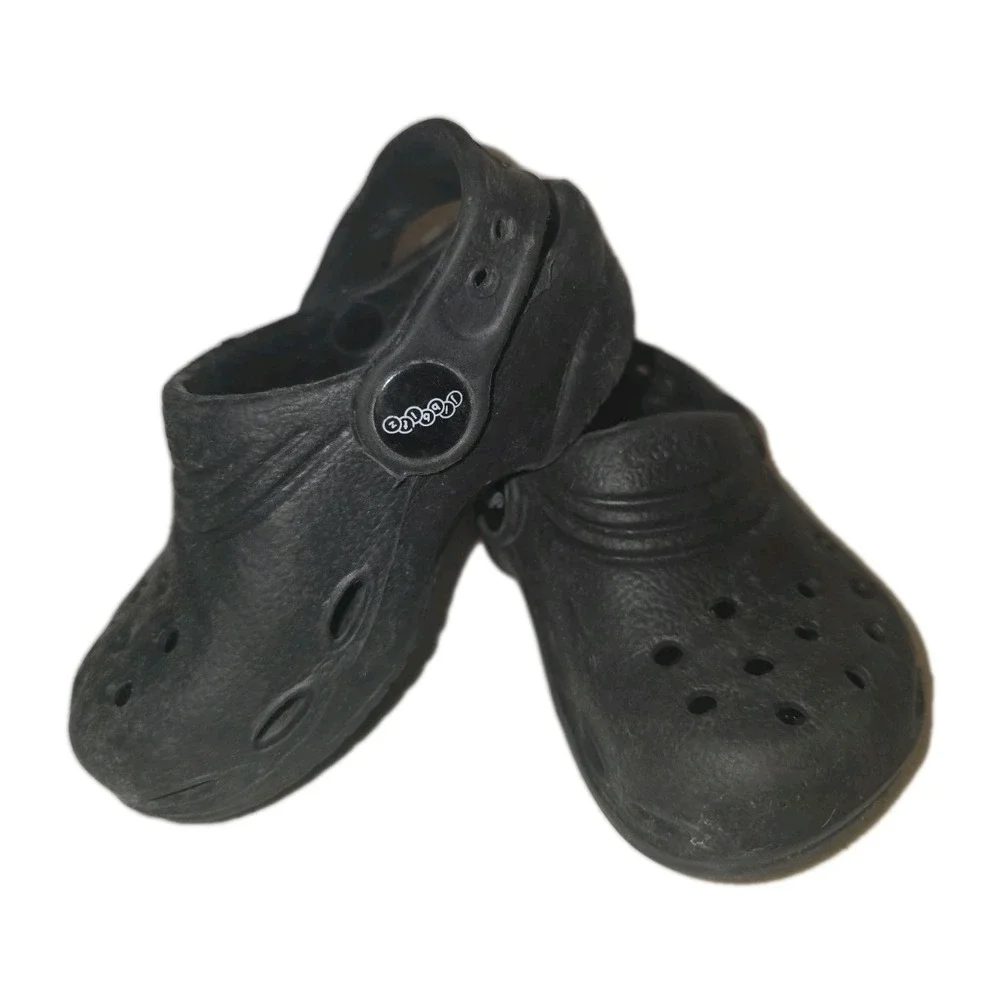 Crocs Jibbitz  Black Slip On Shoe Size XXSmall Kids Child 4/5